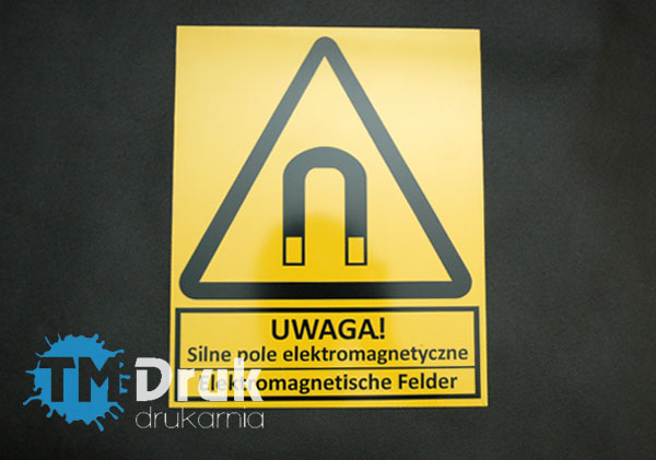 Znak BHP - Uwaga! Silne pole elektromagnetyczne
